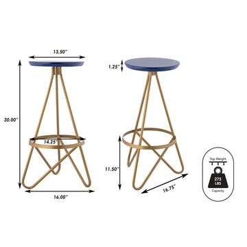 Spiroa 30" Modern Industrial Metal Backless Circular Bar Stool - JONATHAN Y